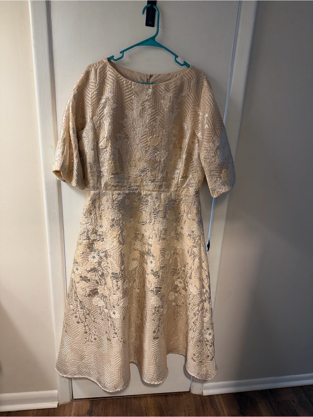Rickie Freeman for Teri Jon Embroidered A-Line Dress